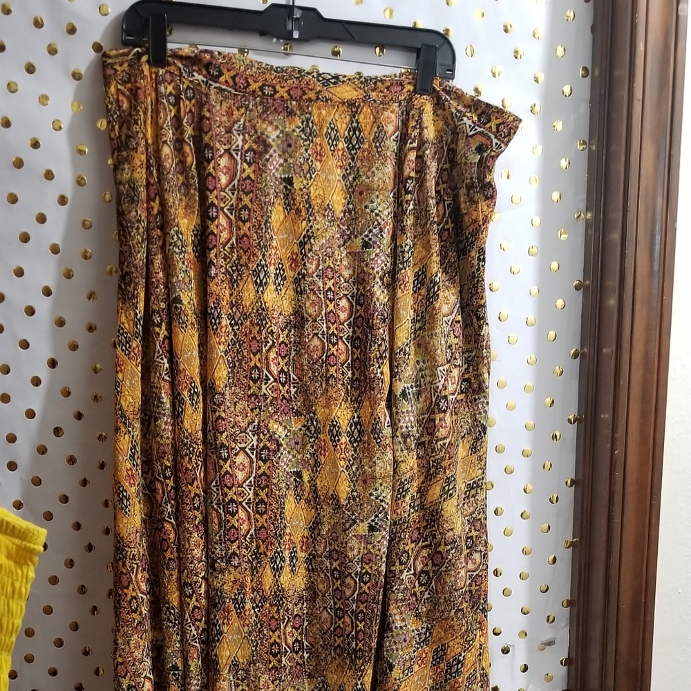 This is a long skirt with multiple colors